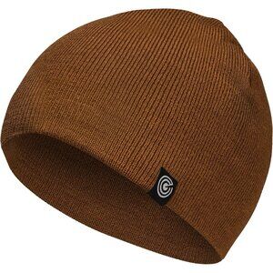 Unisex Brown 100% Acrylic Ribbed Soft Knit Warm and Durable Winter Beanie Cap
